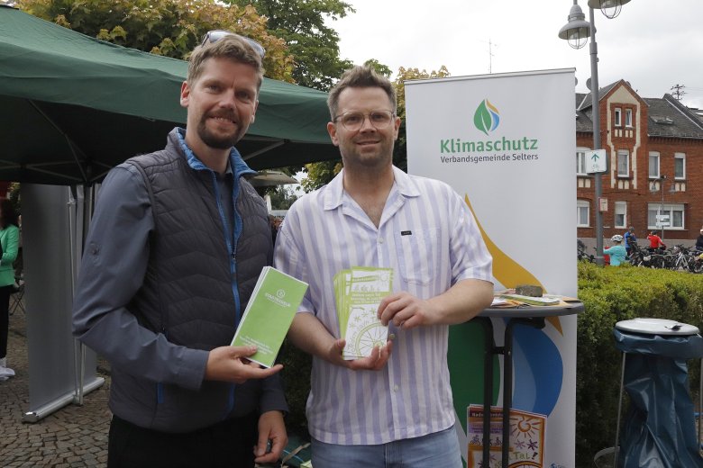 Klimaschutzmanager Thomas Siry (links) und René Weiand von der Tourist-Info