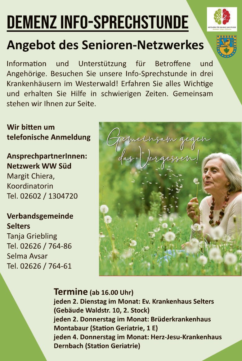 Flyer Angehörigensprechstunde